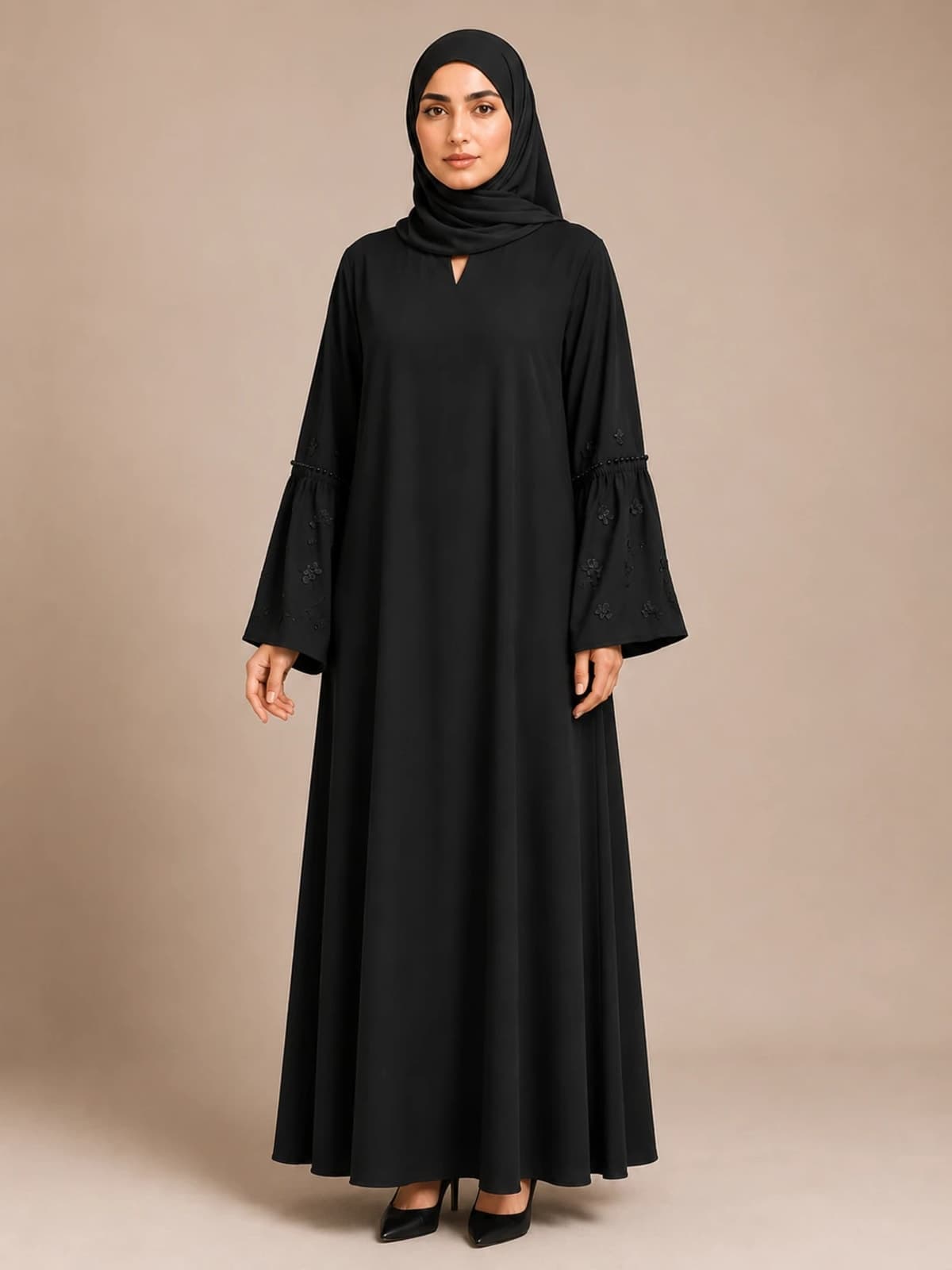 Jannah Floral Sleeve Abaya
